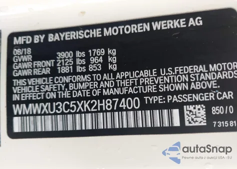 2019 Mini Hardtop Cooper S z USA, uszkodzony, nr VIN WMWXU3C5XK2H87400